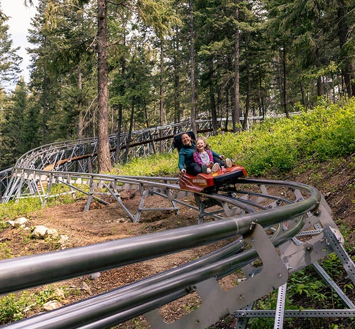 A man on a sky coaster