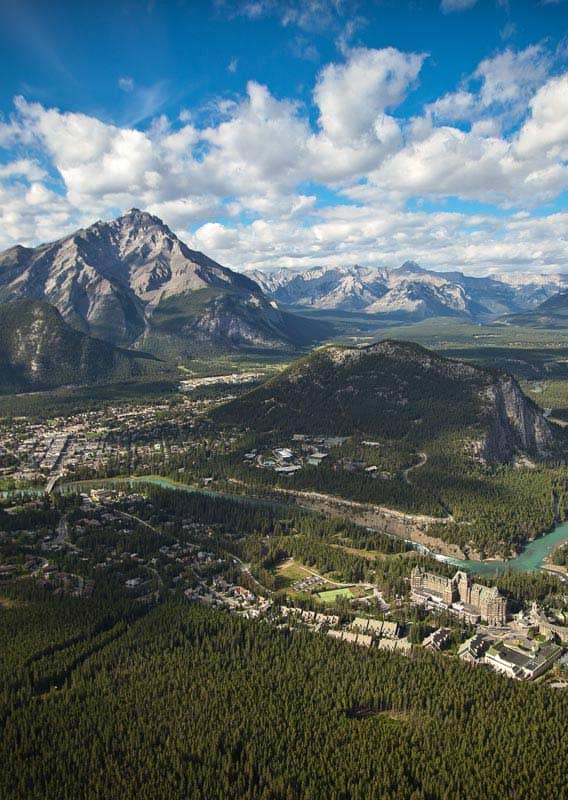 View of Banff Town from Banff Gondola summit