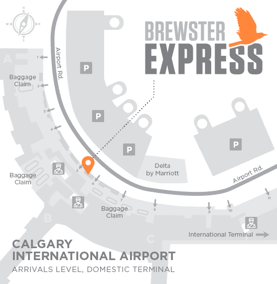 Map of Brewster Express Calgary International Airport location